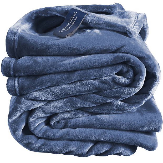 De Witte Lietaer Fleece plaid Cosy, blue indigo - 150 x 200 cm - 100% polyester