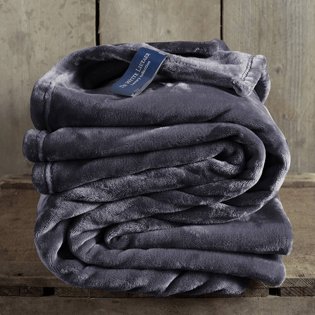 De Witte Lietaer Fleece plaid Cosy - 150 x 200 cm - Blauw Grafiet