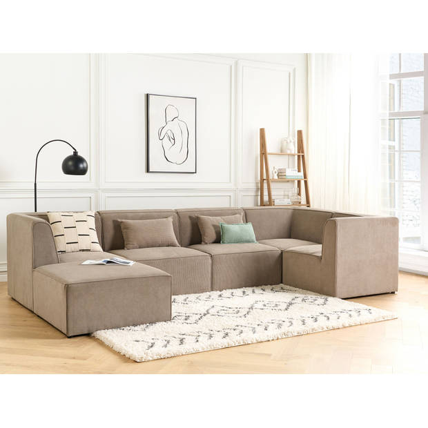 Beliani LEMVIG - Modulaire Sofa-Beige-Corduroy