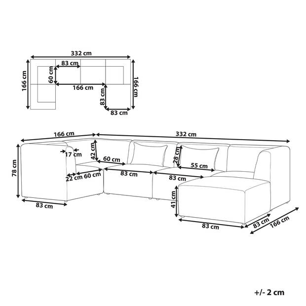 Beliani LEMVIG - Modulaire Sofa-Groen-Corduroy