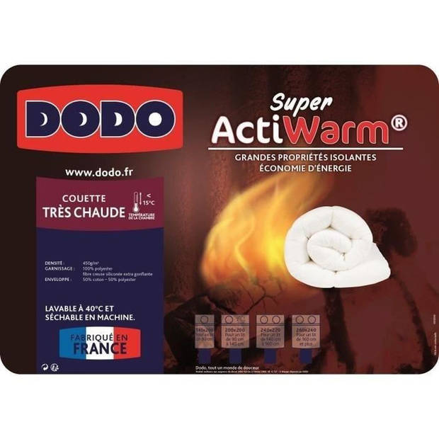 DODO Quilt erg heet 450 g/m² SUPER ACTIWARM - 240 x 260 cm - Wit