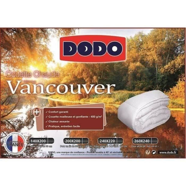 DODO Warm dekbed 400gr/m² VANCOUVER - 220 x 240 cm - Wit