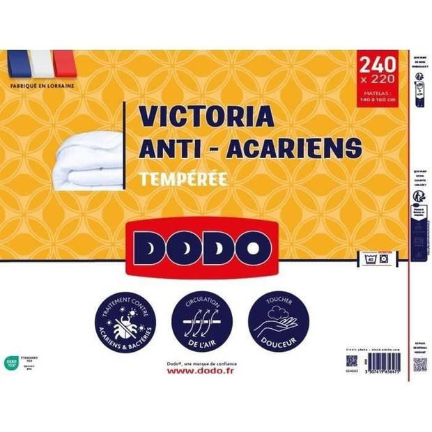 DODO Victoria dekbed 220 x 240 cm - Gematigd - 100% polyester vulling - 2 personen - Wit