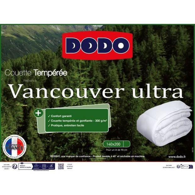 DODO Vancouver dekbed - 140 x 200 cm - Ultra gematigd - Gemaakt in Frankrijk