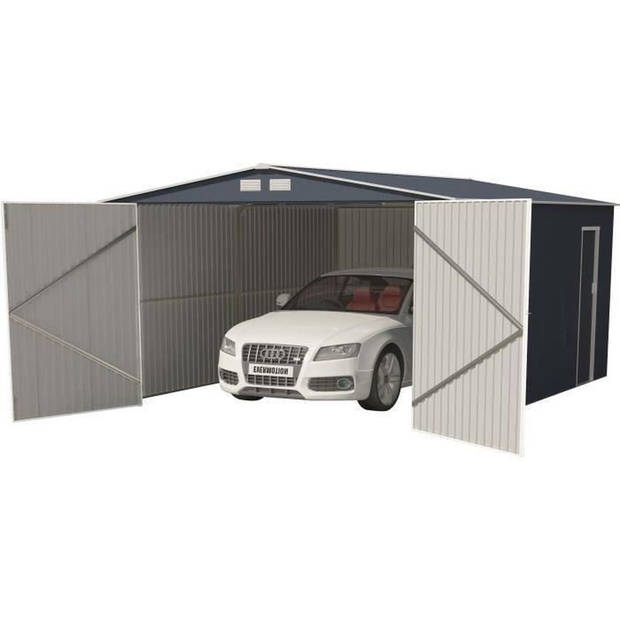 Metalen garage - 18,2 m² - Met ankerkit inbegrepen