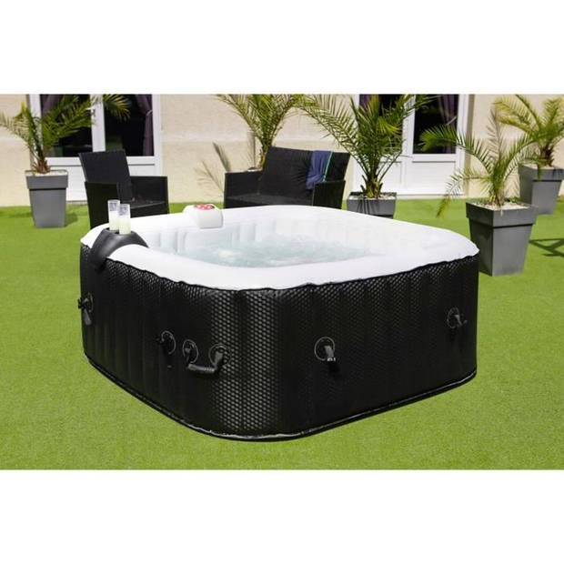 SUN SPA Vierkante opblaasbare opblaasbare spa - 6 personen - 1,85 x H 0,65 m