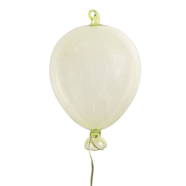 Clayre & Eef Decoratie Hanger Ballon Ø 10x17 cm Groen Glas Groen