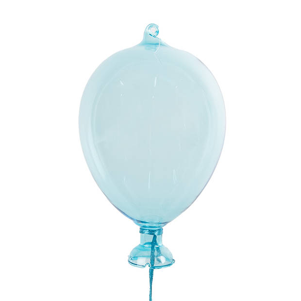 Clayre & Eef Decoratie Hanger Ballon Ø 10x17 cm Blauw Glas Blauw