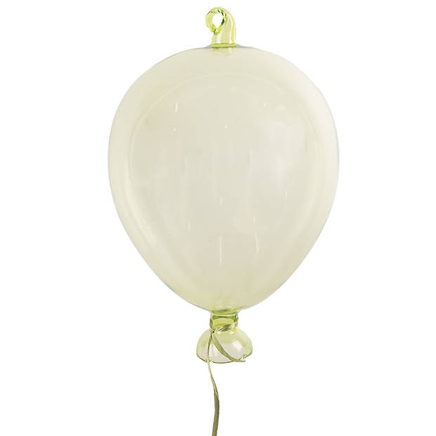 Clayre & Eef Decoratie Hanger Ballon Ø 14x21 cm Groen Glas Groen