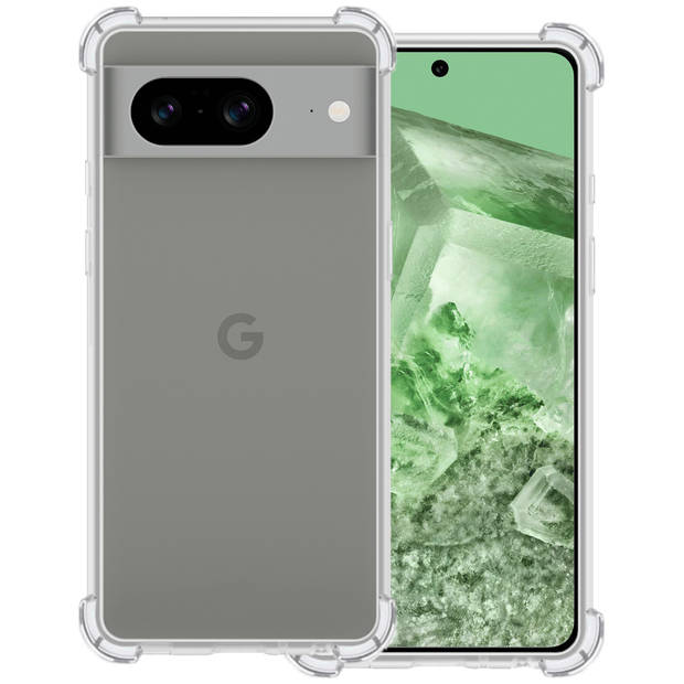 Basey Google Pixel 8 Hoesje Siliconen Shock Proof Hoes Case Cover - Transparant