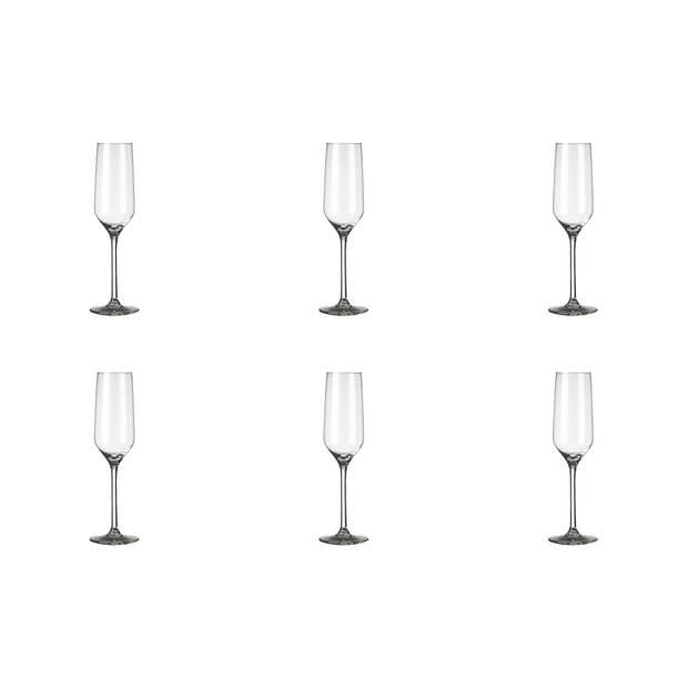 Royal Leerdam Champagneflûte Carre 22 cl - Transparant 6 stuks