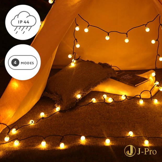 J-Pro 3 in 1 Cristal 60 FULL OPTION Lichtsnoer Buiten - 60 LEDs 3 in 1 - 9 Meter