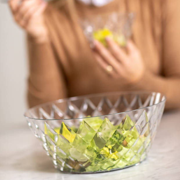 Koziol - Crystal Saladeschaal 3,5 liter met 4 Schaaltjes - Kunststof - Transparant