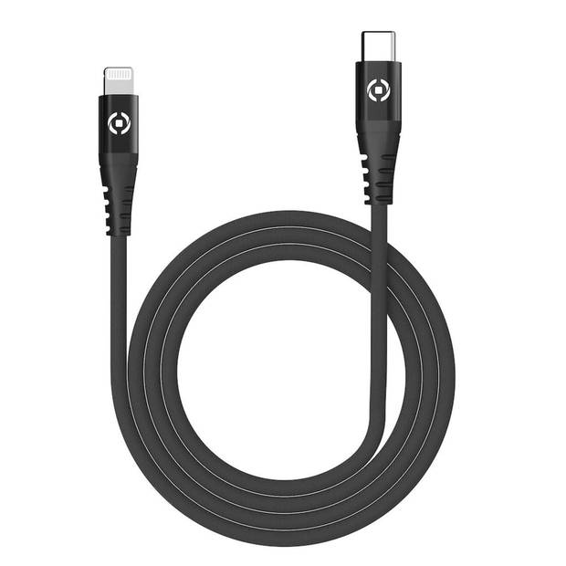 Celly - Extreme Kabel USB-Lightning USB-C 1 meter - Nylon - Zwart