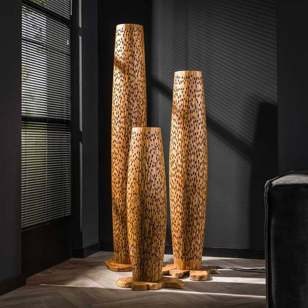 Hoyz Collection - Vloerlamp L Bars - Teakhout - 184cm