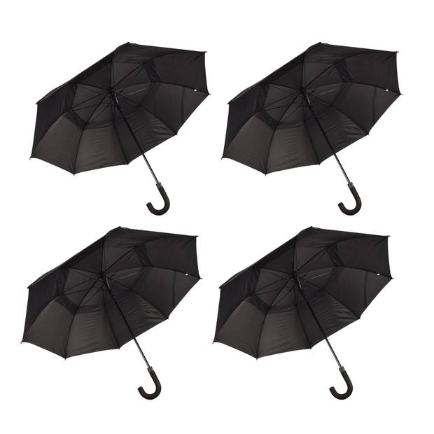 Vier Stuks Paraplu's: Stormbestendig, Groot en Automatisch - 130cm Diameter - Polyester