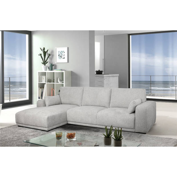 Giga Meubel - Loungebank Links Grijs Stof - 305x105x85cm - Zitdiepte 64cm