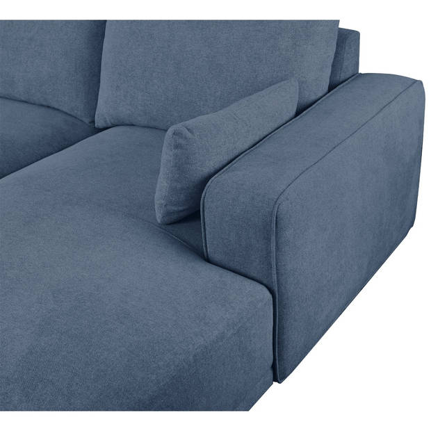 Giga Meubel - Loungebank Links Blauw Stof - 305x105x85cm - Zitdiepte 64cm