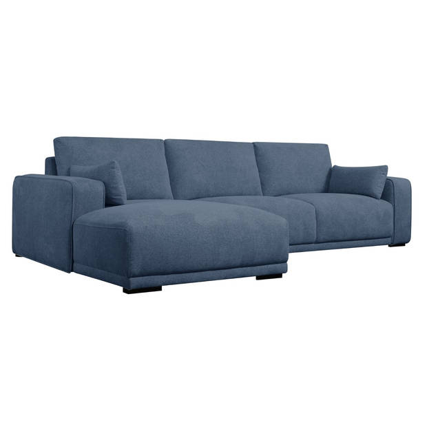 Giga Meubel - Loungebank Links Blauw Stof - 305x105x85cm - Zitdiepte 64cm