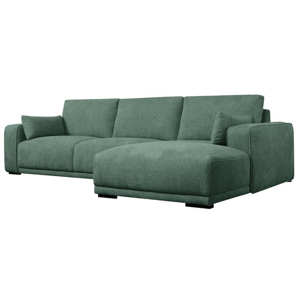 Giga Meubel - Loungebank Rechts Groen Stof - 305x105x85cm - Zitdiepte 64cm