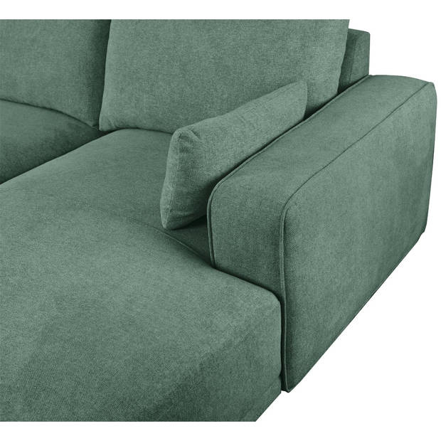 Giga Meubel - Loungebank Rechts Groen Stof - 305x105x85cm - Zitdiepte 64cm