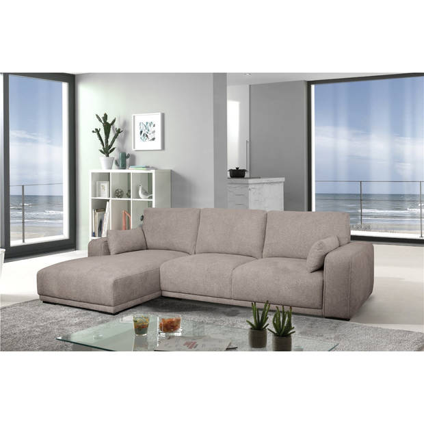 Giga Meubel - Loungebank Links Zandkleur Stof - 305x105x85cm - Zitdiepte 64cm