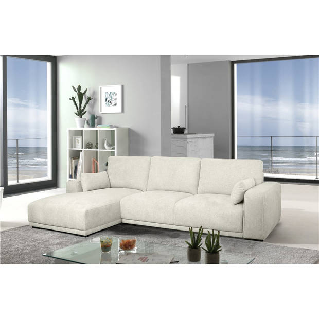 Giga Meubel - Loungebank Links Beige Stof - 305x105x85cm - Zitdiepte 64cm