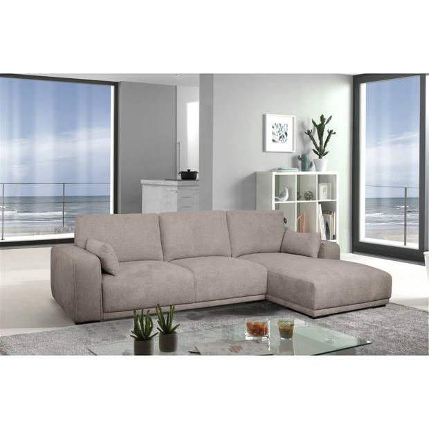 Giga Meubel - Loungebank Rechts Zandkleur Stof - 305x105x85cm - Zitdiepte 64cm