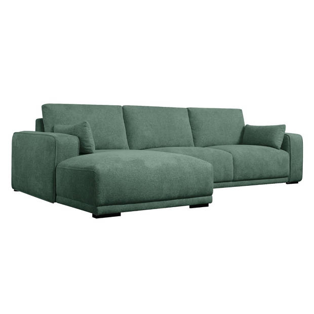 Giga Meubel - Loungebank Links Groen Stof - 305x105x85cm - Zitdiepte 64cm