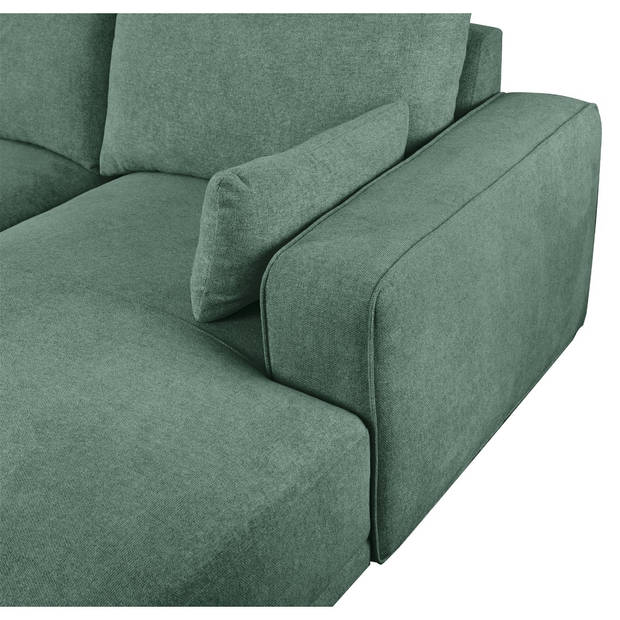 Giga Meubel - Loungebank Links Groen Stof - 305x105x85cm - Zitdiepte 64cm