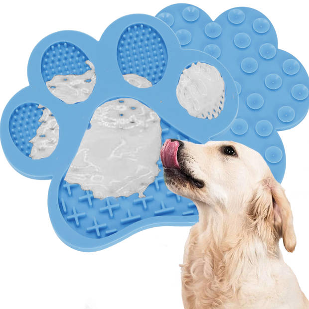 Springos Likmat - Voor Honden - Anti-Stress - Blauw - 18 x 17 cm