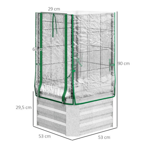 Broeikas - Foliekas - Kweekkas - Tuinkas - Kweektent - Kas - 53 x 53 x 90 cm