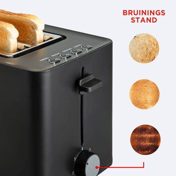 Bourgini Tosti Toaster - Broodrooster met Tostiklemmen - Zwart