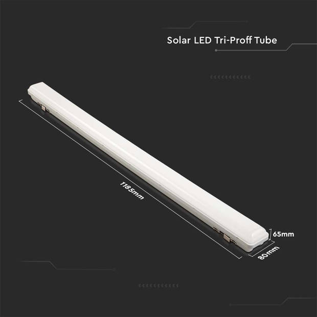 V-TAC VT-120018 Witte Solarlampen - Solar Tri - Proof - Tube - IP65 - 18W - 1000 Lumen - 3IN1