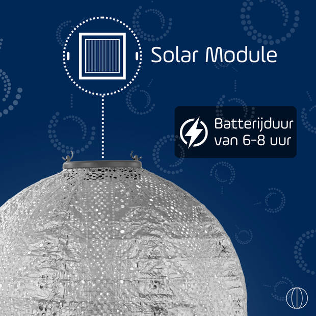 LUMIZ Solar tuinverlichting Lace Rond - 30 cm - Zilver