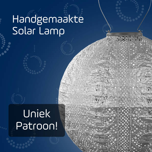 LUMIZ Solar tuinverlichting Lace Rond - 30 cm - Zilver