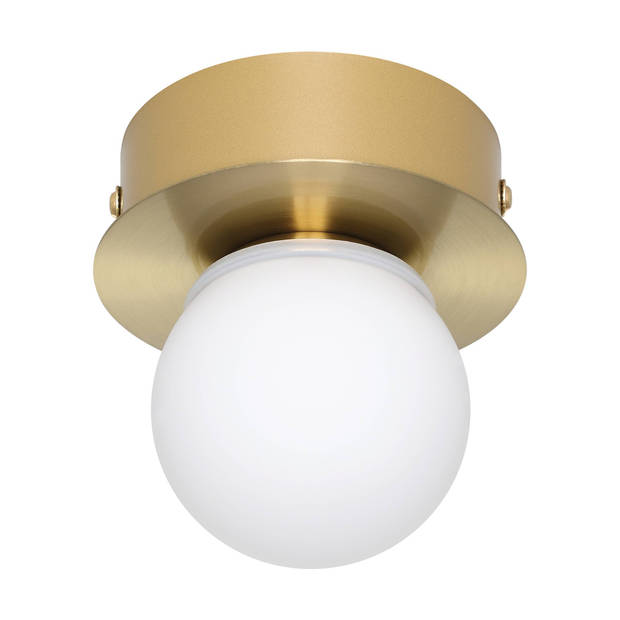 EGLO Mosiano wand- en plafondlamp - spiegellamp - LED - Ø 11 cm - Goud/Wit