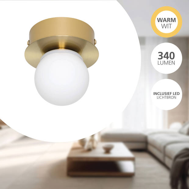 EGLO Mosiano plafondlamp - LED - Ø 11 cm - Goud/Wit