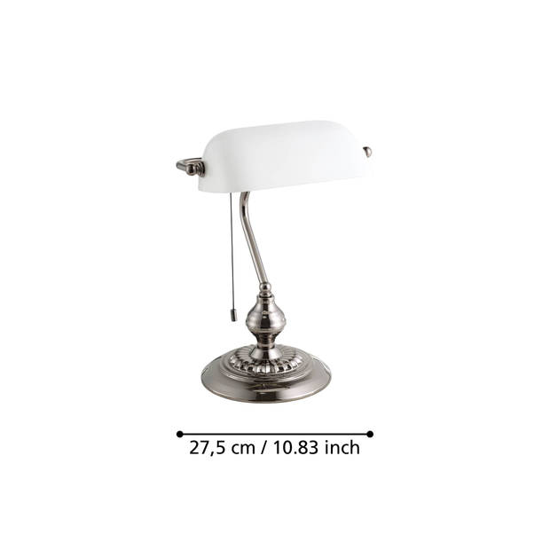 EGLO Banker - Bureaulamp - Tafellamp - E27 - 39 cm - Wit