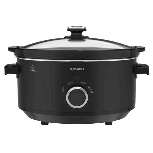 Tomado TSC3501B - Slowcooker - 3.5 liter - Keramische binnenpan - 3 warmtestanden - PFAS vrij - Zwart