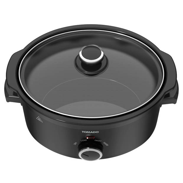 Tomado TSC3501B - Slowcooker - 3.5 liter - Keramische binnenpan - 3 warmtestanden - PFAS vrij - Zwart