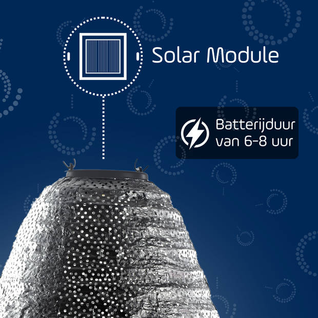 LUMIZ Solar tuinverlichting Marrakesh Can - 30 cm - Zilver