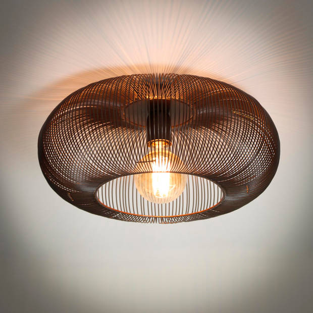 Hoyz - Plafondlamp Copper Twist - Zwart Nikkel - Industrieel - 43x43x20