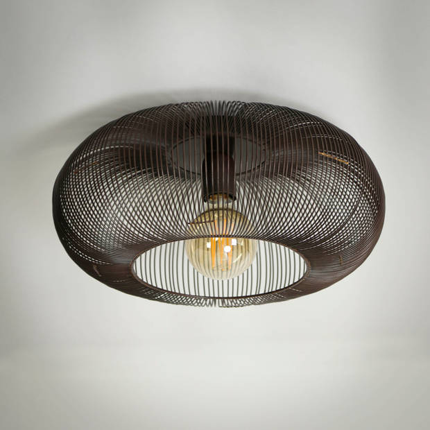 Hoyz - Plafondlamp Copper Twist - Zwart Nikkel - Industrieel - 43x43x20