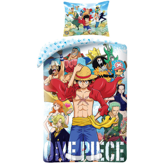 One Piece Dekbedovertrek, Straw Hat - Eenpersoons - 140 x 200 cm - Katoen