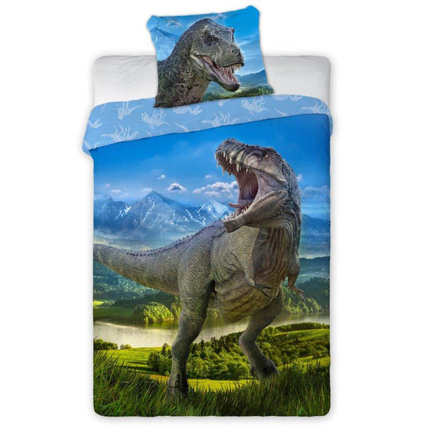 Dinosaurus Dekbedovertrek T-Rex - Eenpersoons - 140 x 200 cm - Katoen