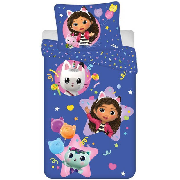 Gabby's poppenhuis Dekbedovertrek Pandy & Mercat - Eenpersoons - 140 x 200 + 63 x 63 cm - Polyester