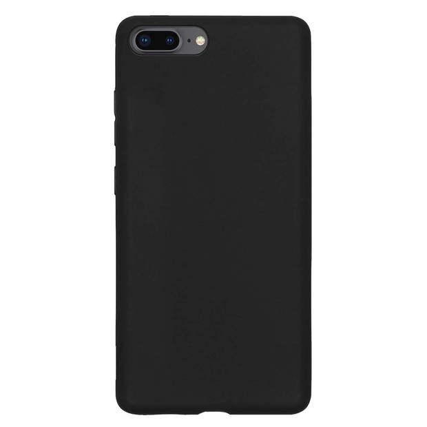 Basey Apple iPhone 8 Plus Hoesje Siliconen Hoes Case Cover -Zwart
