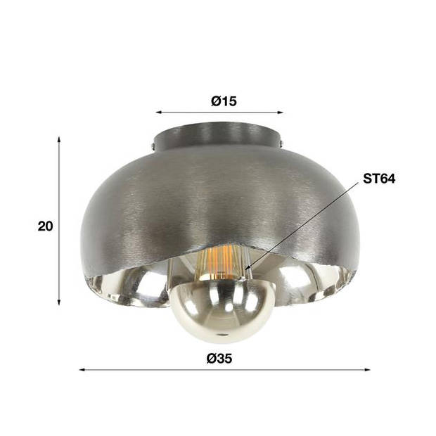 Hoyz - Plafondlamp Ø35 mirror - Zwart nikkel