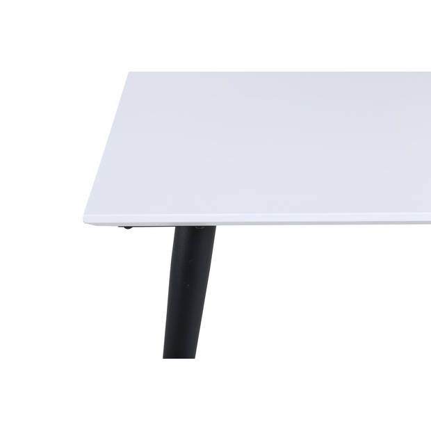 Jimmy eetkamertafel 90x150/240cm met extra plaat HPL wit.